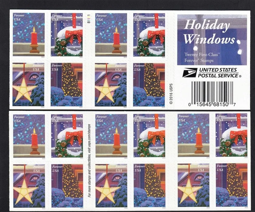 2016 Christmas Holiday Windows. Candle Stamps