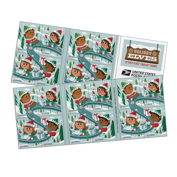 2022 Holiday Elves Christmas Forever®Stamp