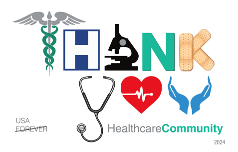 2024 Thank You, Healthcare community Stamps