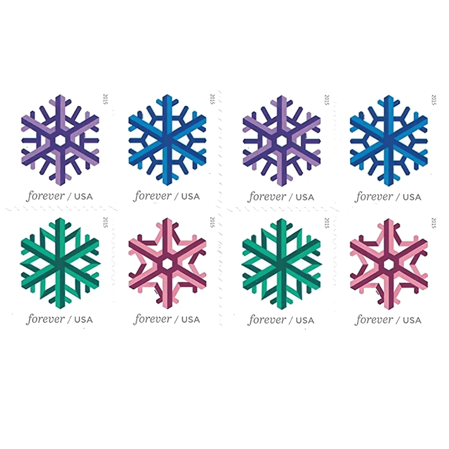 2015 Geometric Snowflake stamps